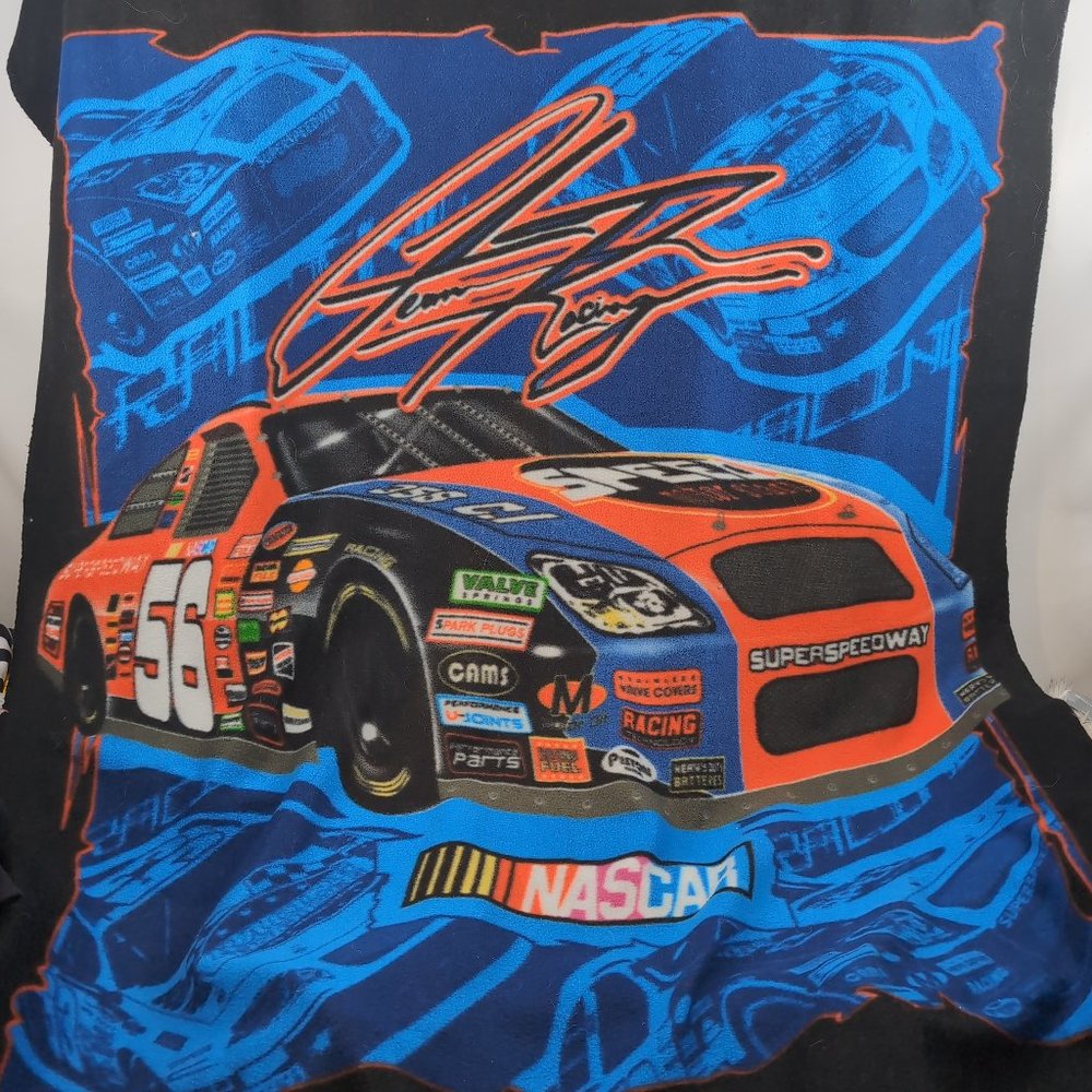 Official NASCAR Blanket Blue/Black/Red Team Racing #66, 4' x 5'